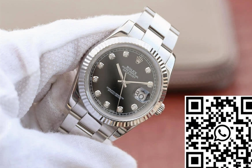 M126334-0011 Dial EW Factory Rolex Black Datejust 0501
